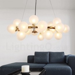 25-punktowa lampa wisząca Nordic z kloszem szklanym