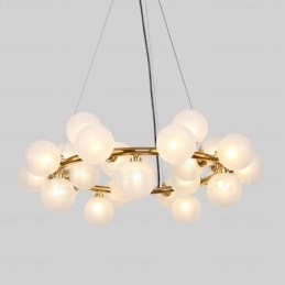 25-punktowa lampa wisząca Nordic z kloszem szklanym