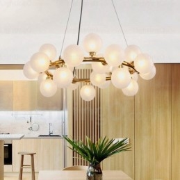 25-punktowa lampa wisząca Nordic z kloszem szklanym