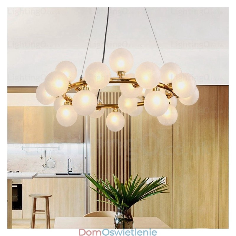 25-punktowa lampa wisząca Nordic z kloszem szklanym