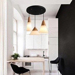 Żyrandol w stylu mini nowoczesny współczesny metalowy 3 światła lampa wisząca