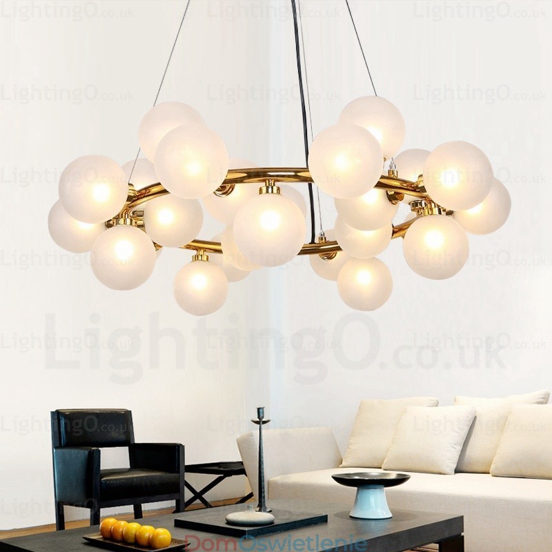 25-punktowa lampa wisząca Nordic z kloszem szklanym