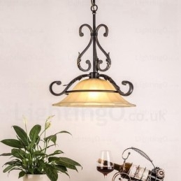 1 lampa wisząca Country Rustic z kloszem szklanym