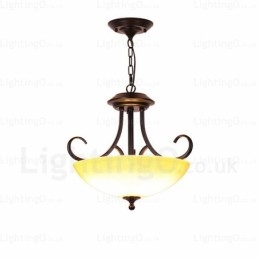 3-punktowa lampa wisząca w stylu rustykalnym z kloszem szklanym