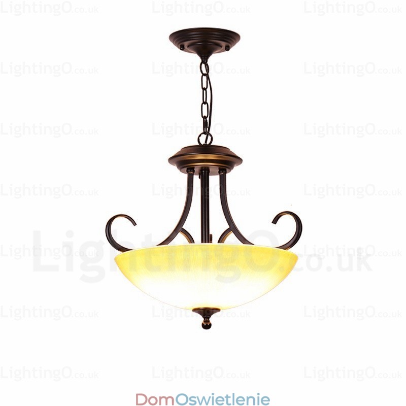 3-punktowa lampa wisząca w stylu rustykalnym z kloszem szklanym