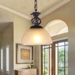 1 lampa wisząca Country Rustic z kloszem szklanym
