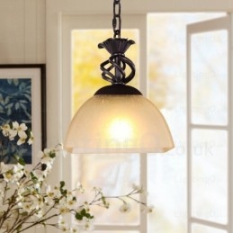 1 lampa wisząca Country Rustic z kloszem szklanym