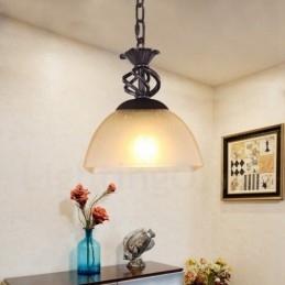 1 lampa wisząca Country Rustic z kloszem szklanym