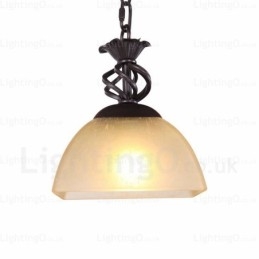 1 lampa wisząca Country Rustic z kloszem szklanym