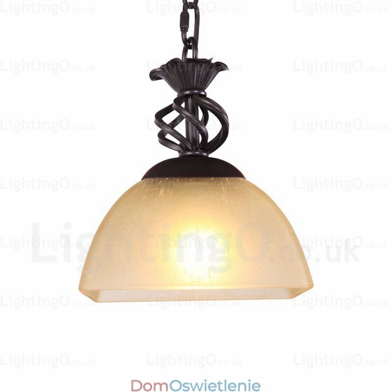 1 lampa wisząca Country Rustic z kloszem szklanym