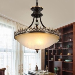 3-punktowa lampa wisząca w stylu rustykalnym z kloszem szklanym