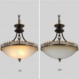 3-punktowa lampa wisząca w stylu rustykalnym z kloszem szklanym