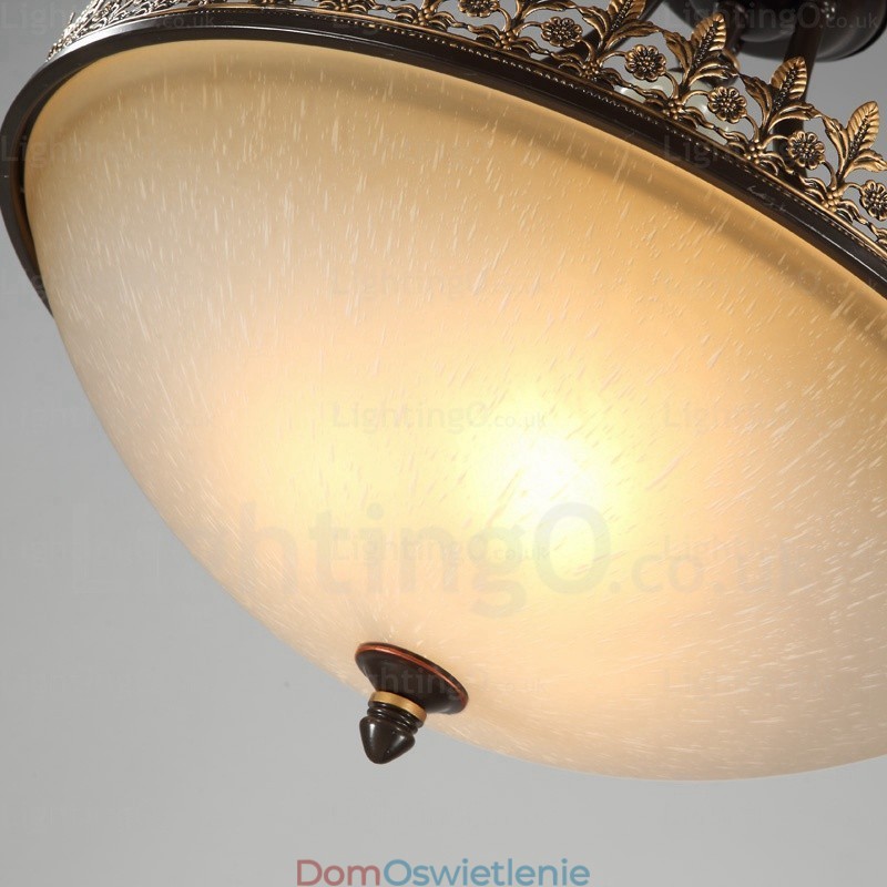 3-punktowa lampa wisząca w stylu rustykalnym z kloszem szklanym