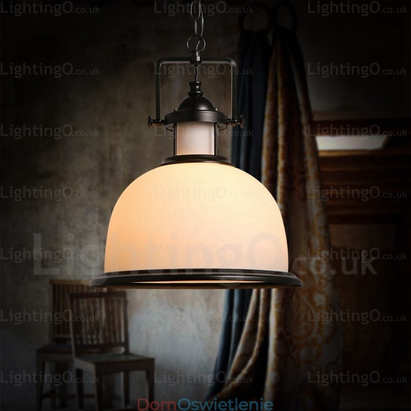 1 lampa wisząca Country Rustic z kloszem szklanym