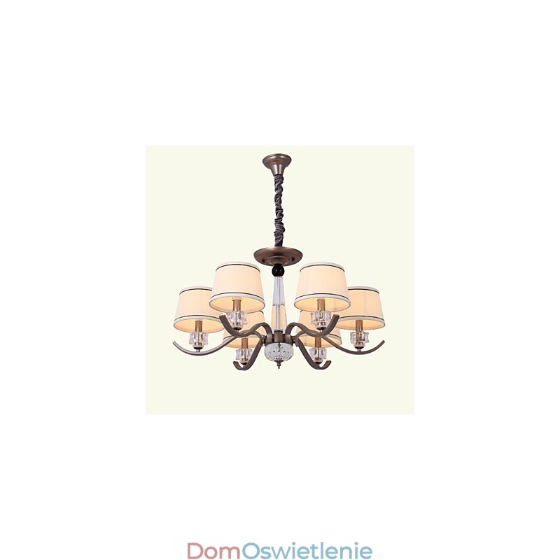 Kryształowy żyrandol 6 świateł, malowanie, metal, moda