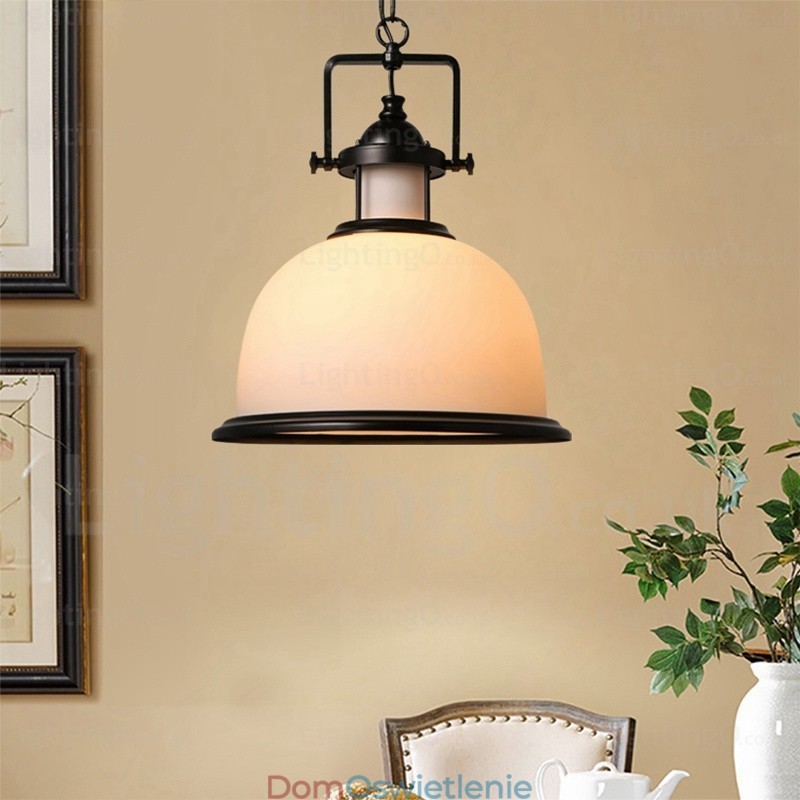 1 lampa wisząca Country Rustic z kloszem szklanym