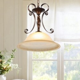 1 lampa wisząca Country Rustic z kloszem szklanym