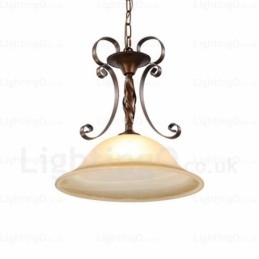 1 lampa wisząca Country Rustic z kloszem szklanym