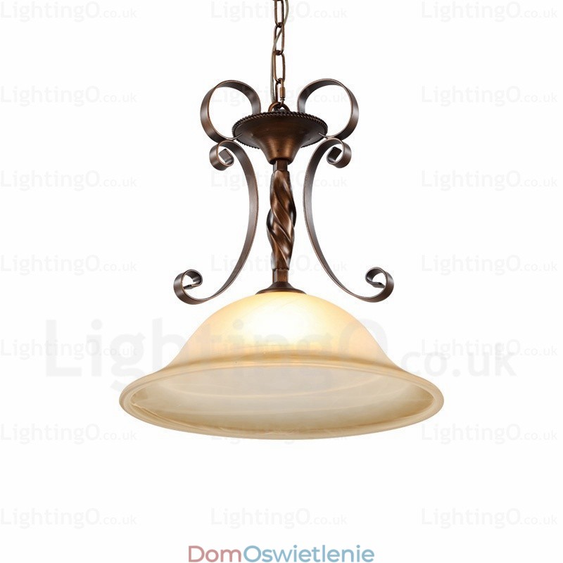 1 lampa wisząca Country Rustic z kloszem szklanym