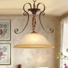 1 lampa wisząca Country Rustic z kloszem szklanym
