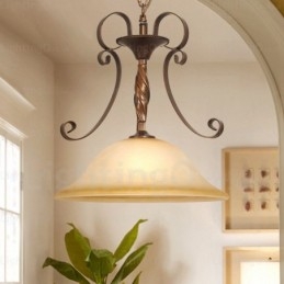 1 lampa wisząca Country Rustic z kloszem szklanym