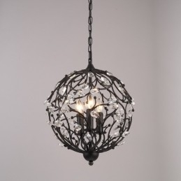 3-punktowa lampa wisząca Vintage Retro Globe Crystal