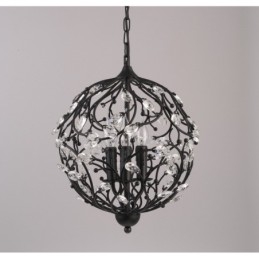 3-punktowa lampa wisząca Vintage Retro Globe Crystal