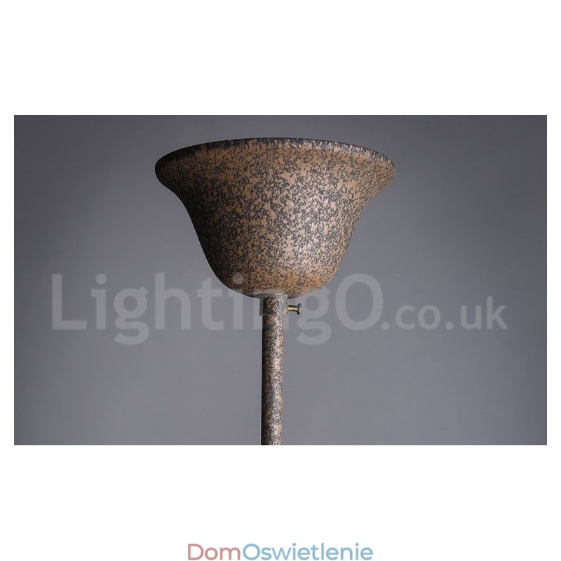 6 Światło Średnica 60 CM Vintage Kryształ Malowanie Metalowy Żyrandol Zardzewiały Żelazny Kolor Wisząca Lampa