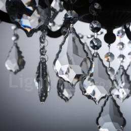 6 Światło Średnica 60 CM Vintage Kryształ Malowanie Metalowy Żyrandol Zardzewiały Żelazny Kolor Wisząca Lampa