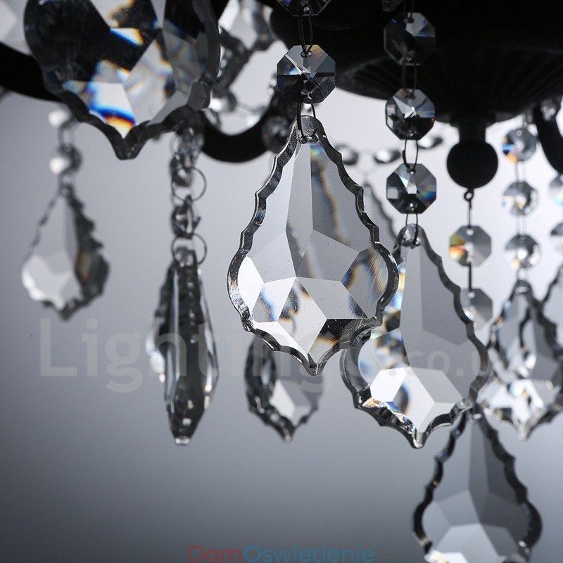 6 Światło Średnica 60 CM Vintage Kryształ Malowanie Metalowy Żyrandol Zardzewiały Żelazny Kolor Wisząca Lampa