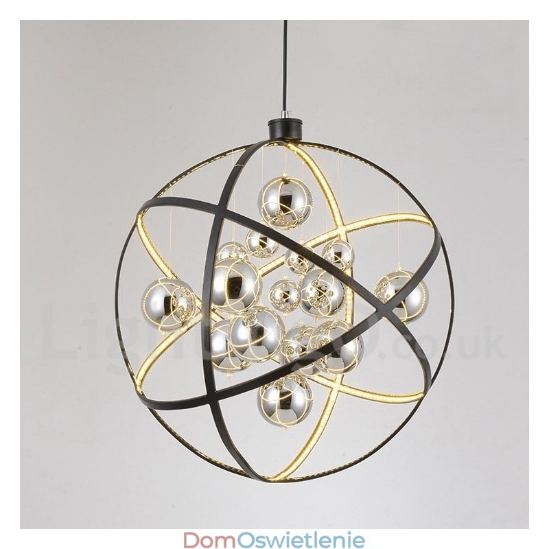 Średnica 50CM 80CM Żyrandol w kształcie kuli w stylu vintage, w kolorze rdzy, wisząca lampa
