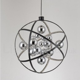 Średnica 50CM 80CM Żyrandol w kształcie kuli w stylu vintage, w kolorze rdzy, wisząca lampa