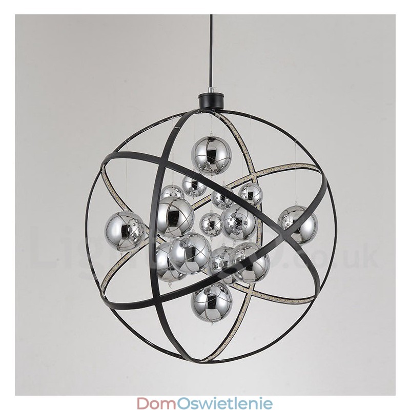 Średnica 50CM 80CM Żyrandol w kształcie kuli w stylu vintage, w kolorze rdzy, wisząca lampa