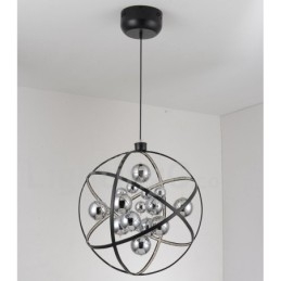 Średnica 50CM 80CM Żyrandol w kształcie kuli w stylu vintage, w kolorze rdzy, wisząca lampa