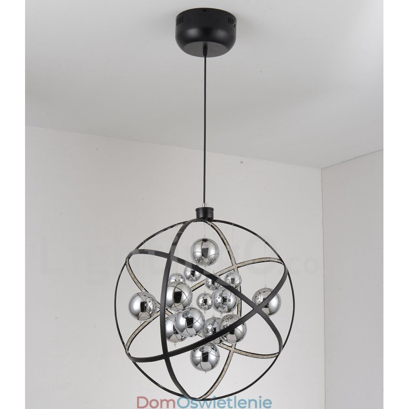 Średnica 50CM 80CM Żyrandol w kształcie kuli w stylu vintage, w kolorze rdzy, wisząca lampa