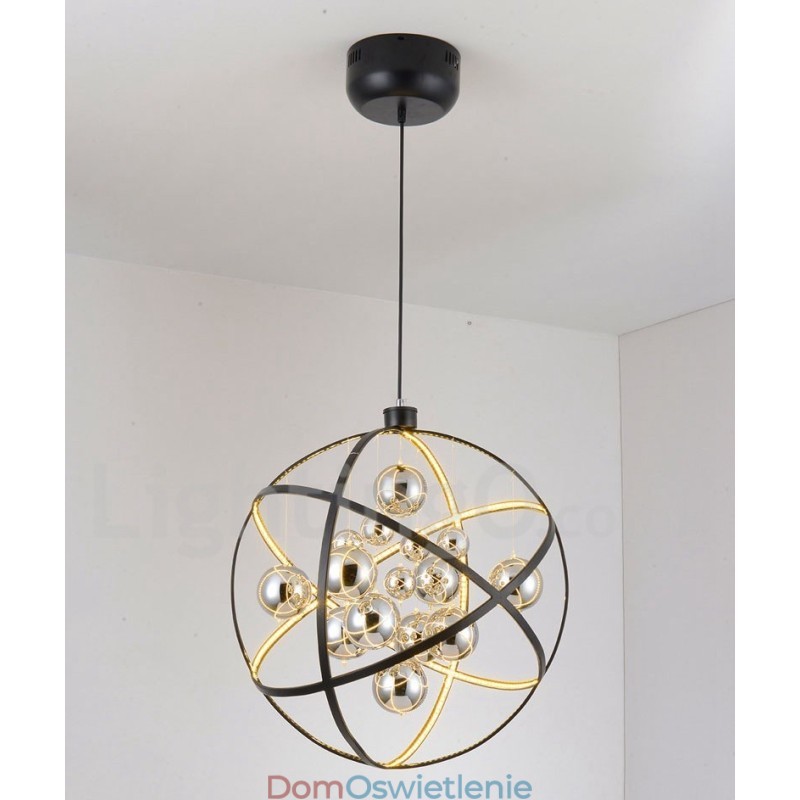 Średnica 50CM 80CM Żyrandol w kształcie kuli w stylu vintage, w kolorze rdzy, wisząca lampa