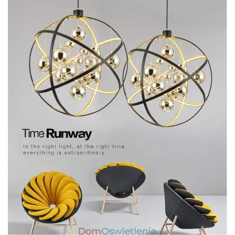 Średnica 50CM 80CM Żyrandol w kształcie kuli w stylu vintage, w kolorze rdzy, wisząca lampa
