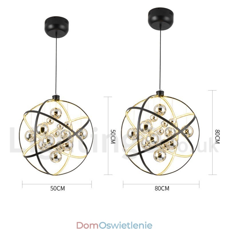 Średnica 50CM 80CM Żyrandol w kształcie kuli w stylu vintage, w kolorze rdzy, wisząca lampa