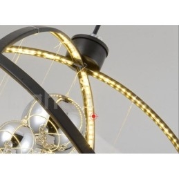 Średnica 50CM 80CM Żyrandol w kształcie kuli w stylu vintage, w kolorze rdzy, wisząca lampa