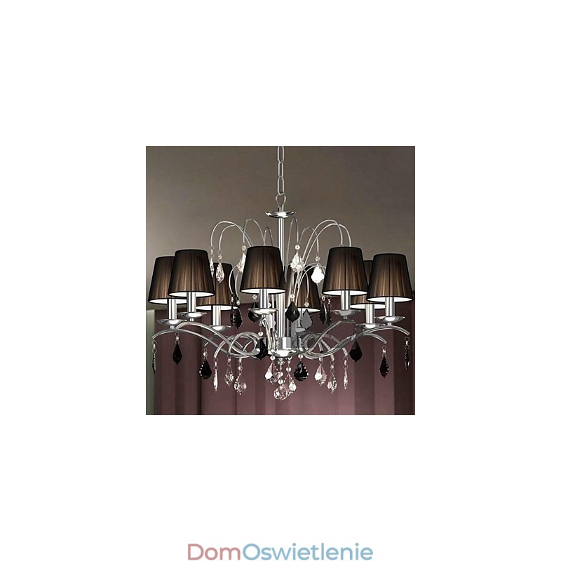 Klosz lampy z tkaniny kryształowy żyrandol 8 świateł