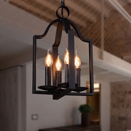 4 światła Vintage Minimalistyczne Żelazne Malowanie Wiszące Lampy