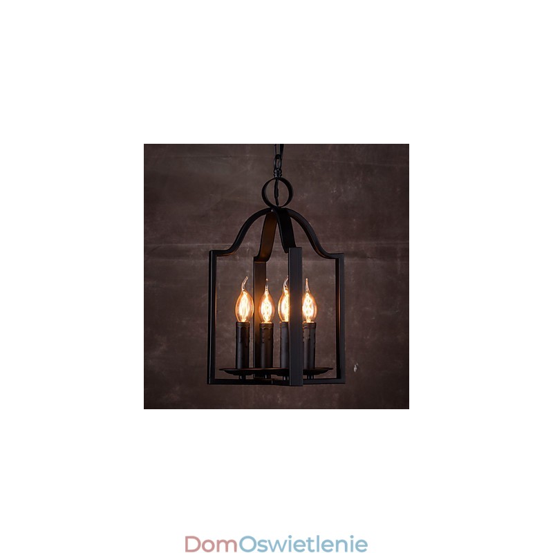 4 światła Vintage Minimalistyczne Żelazne Malowanie Wiszące Lampy