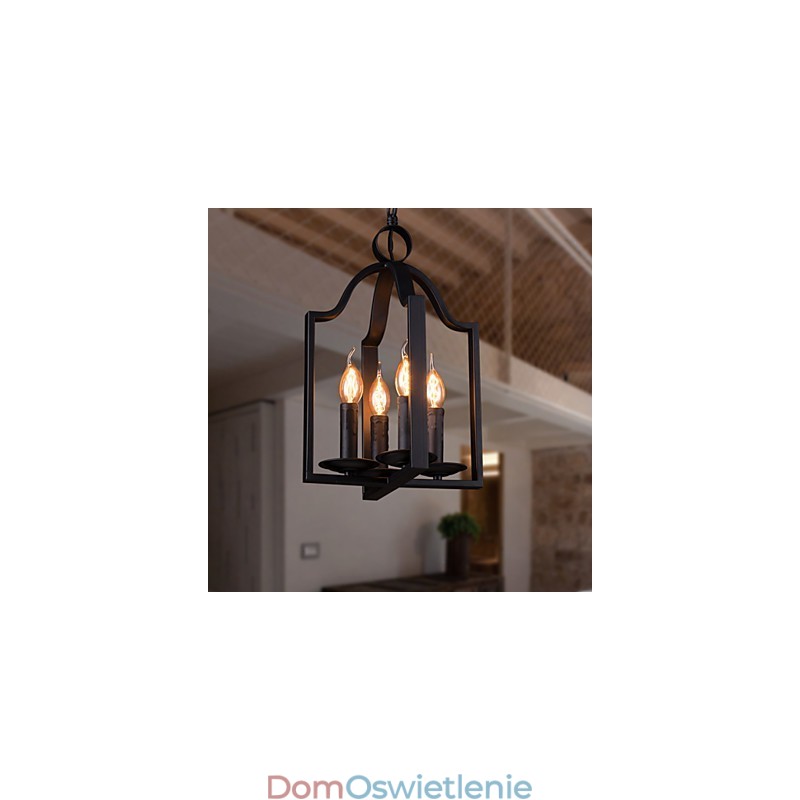 4 światła Vintage Minimalistyczne Żelazne Malowanie Wiszące Lampy