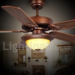 48" 52" Country Retro Rustic Lodge Vintage wentylator sufitowy