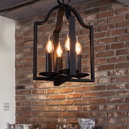 4 światła Vintage Minimalistyczne Żelazne Malowanie Wiszące Lampy