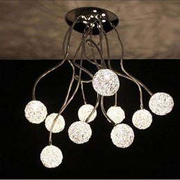 Prosta lampa sufitowa z żelaza Okrągła lampa z żelaza Kreatywna lampa z drutu aluminiowego