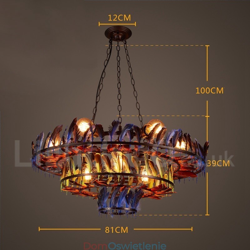 Retro Steel Lighting Store Wisząca lampa żyrandolowa