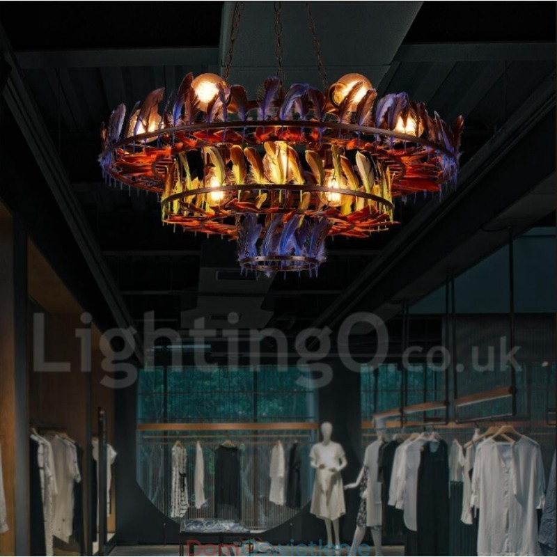 Retro Steel Lighting Store Wisząca lampa żyrandolowa
