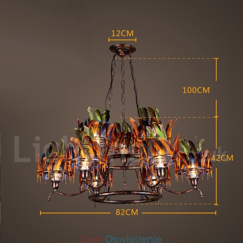 Retro Steel Lighting Store Wisząca lampa żyrandolowa