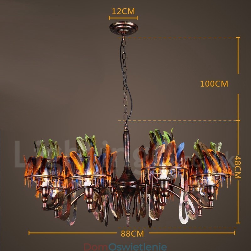 Retro Steel Lighting Store Wisząca lampa żyrandolowa